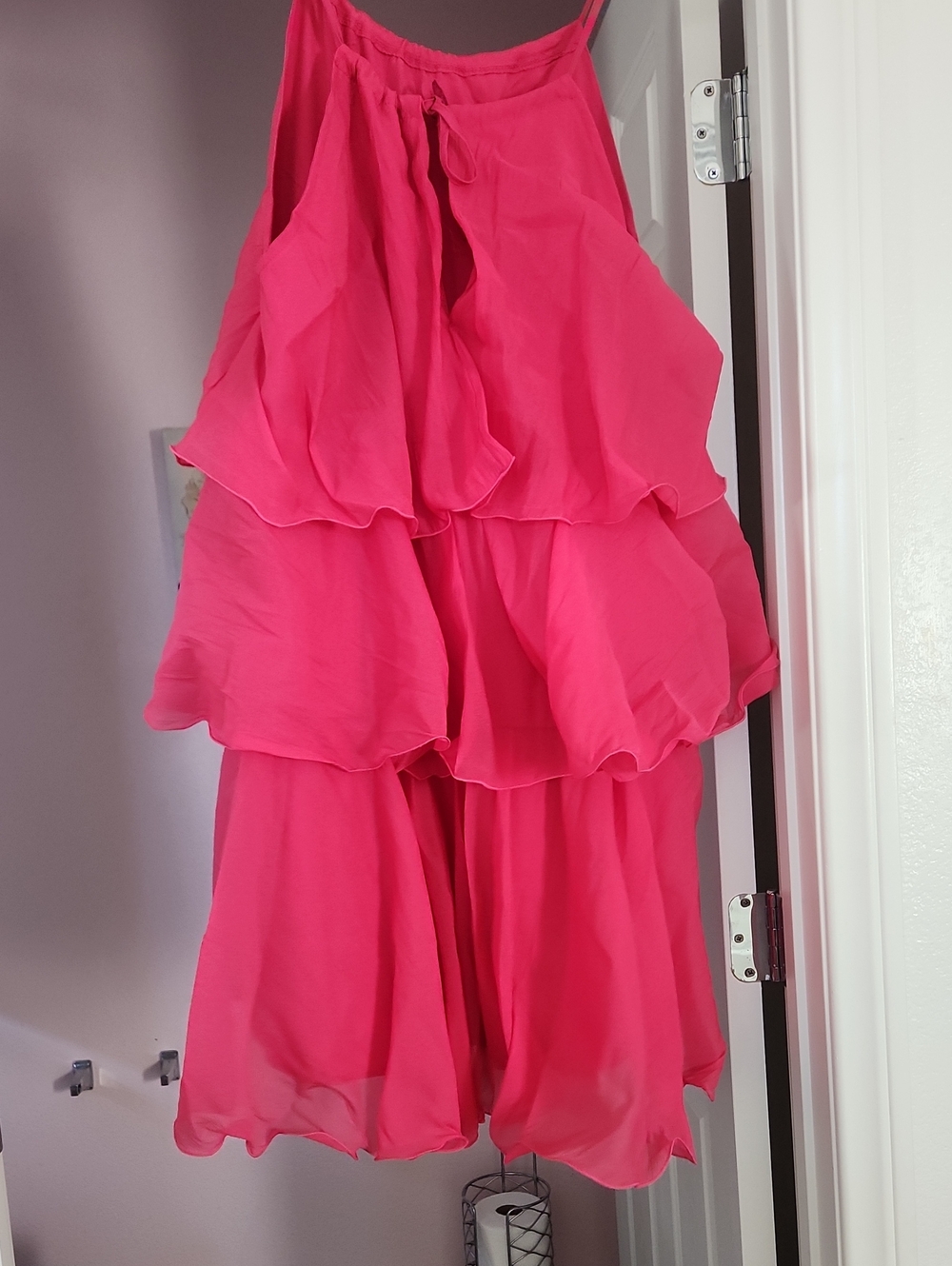 Hot Pink beautiful Women's Ruffled tiered Dress